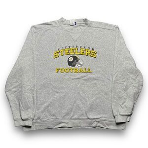 Vintage 00s Pittsburgh Steelers FB Reebok Sweatshirt Grey Crewneck Size XL NFL